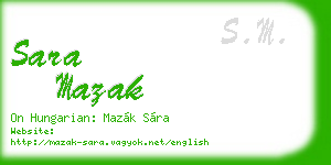sara mazak business card