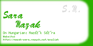 sara mazak business card